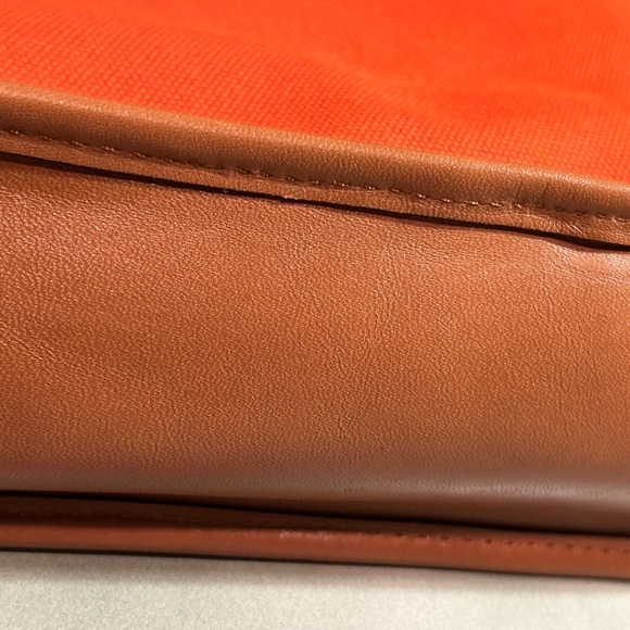 Michael Kors Orange and Tan Crossbody Messenger Bag Approx. 11.5 x 11 x 3 - Picture 17 of 17